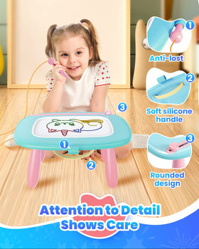 Seimome drawing surface in mint blue inviting creative play for kids.