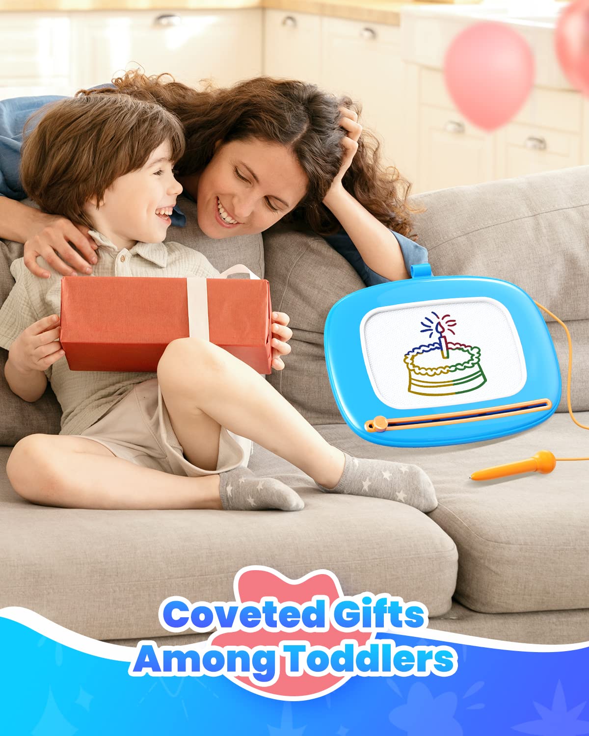 Seimome magnetic drawing board—ideal gift for ages 1-3.