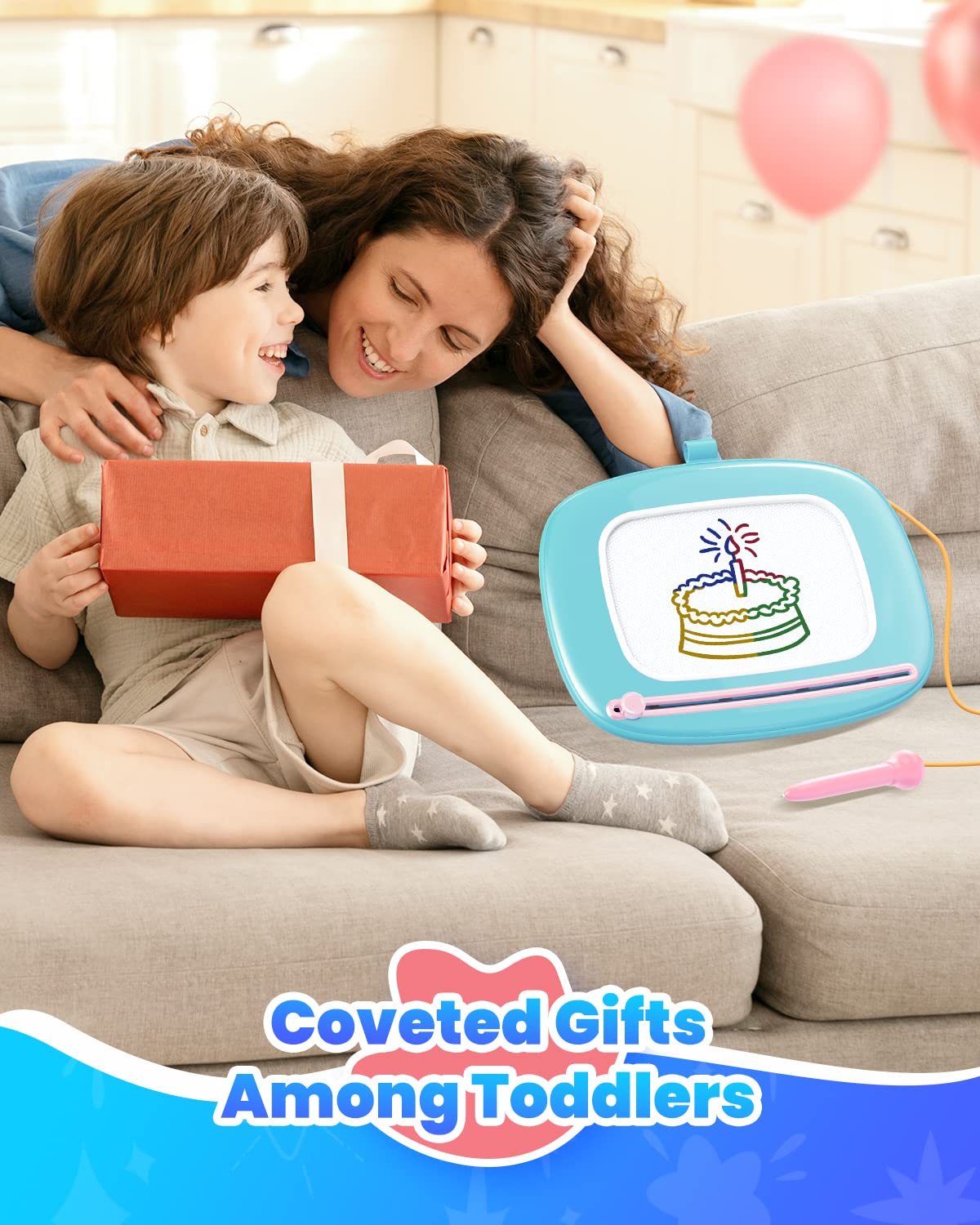 Seimome toddler drawing board made with durable materials for rough play.