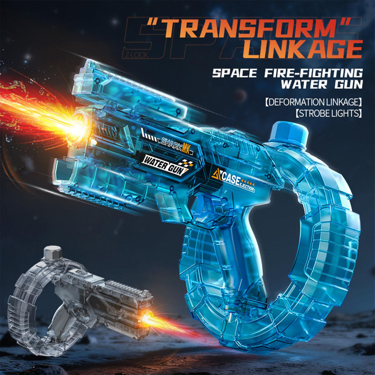 SeJean transforming water gun space shape highlights futuristic transforming action
