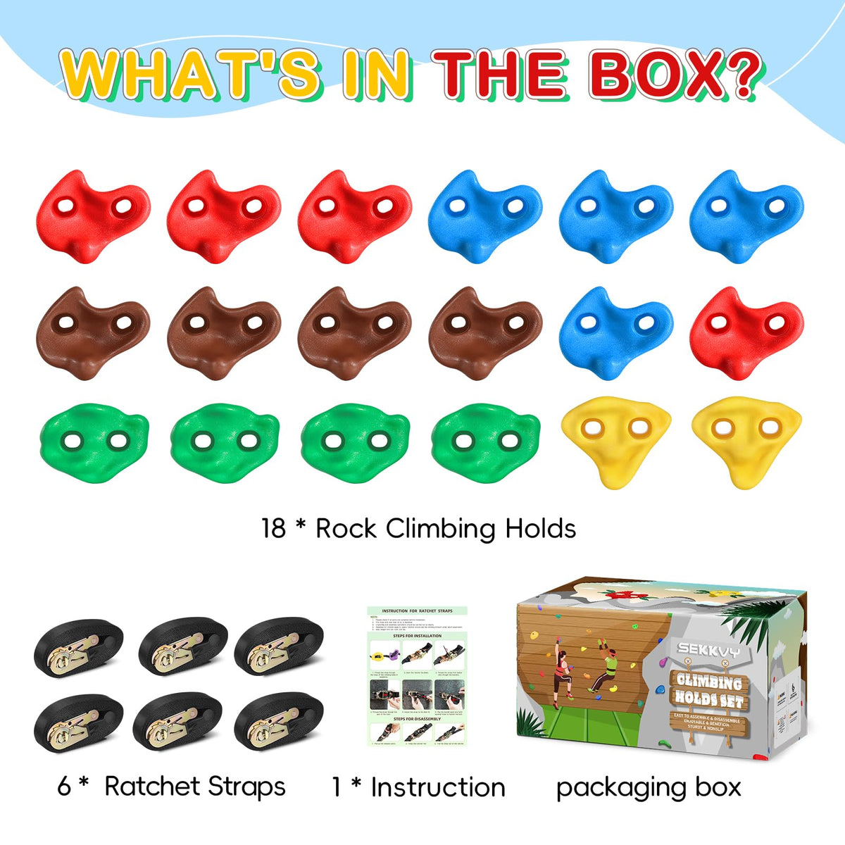 SEKKVY 18-piece grips in color set for easy route differentiation