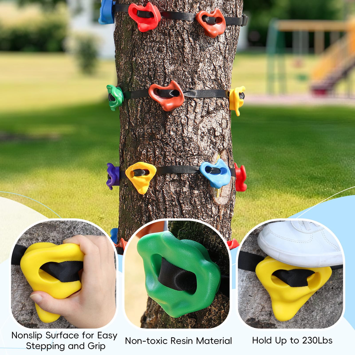 SEKKVY easy installation with buckle belts around trees