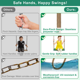 SELEWARE adjustable ropes with soft rubber ends protect little hands during play.