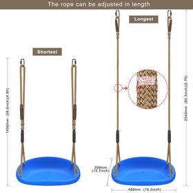 SELEWARE backyard garden swing blue installed for family-friendly outdoor fun