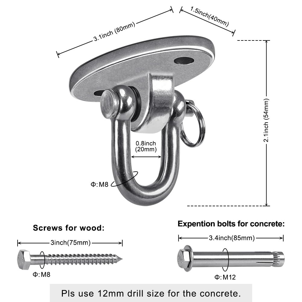 SELEWARE heavy-duty swing hooks ensure secure gym or playground use.