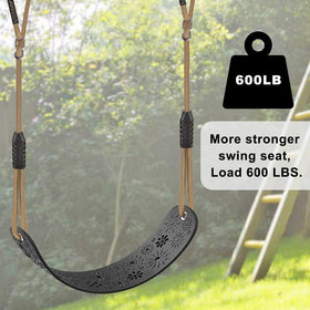 SELEWARE hollow-out design swing appeals to kids in a backyard setting.