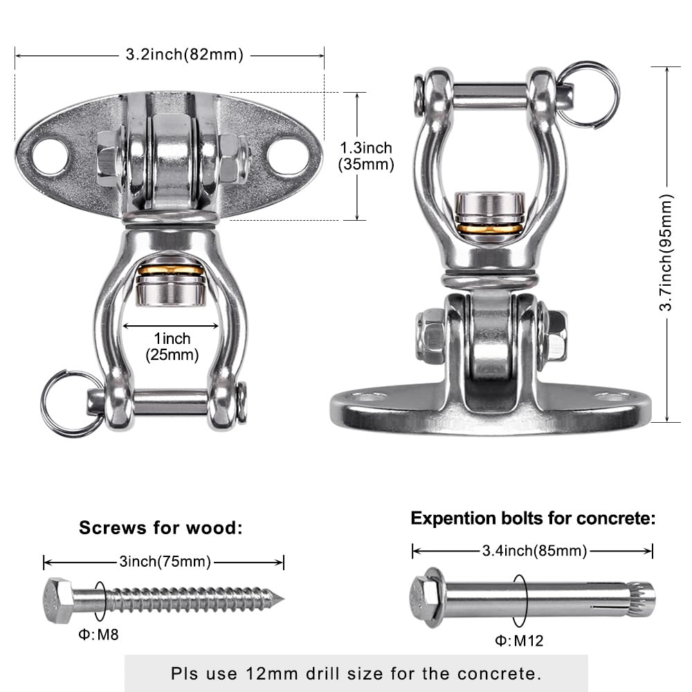 SELEWARE indoor outdoor swing setup with secure anchors