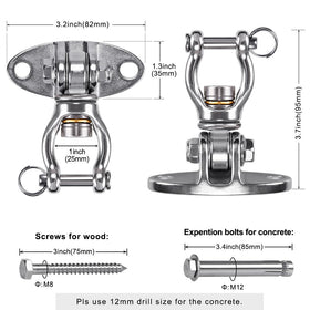 SELEWARE indoor outdoor swing setup with secure anchors