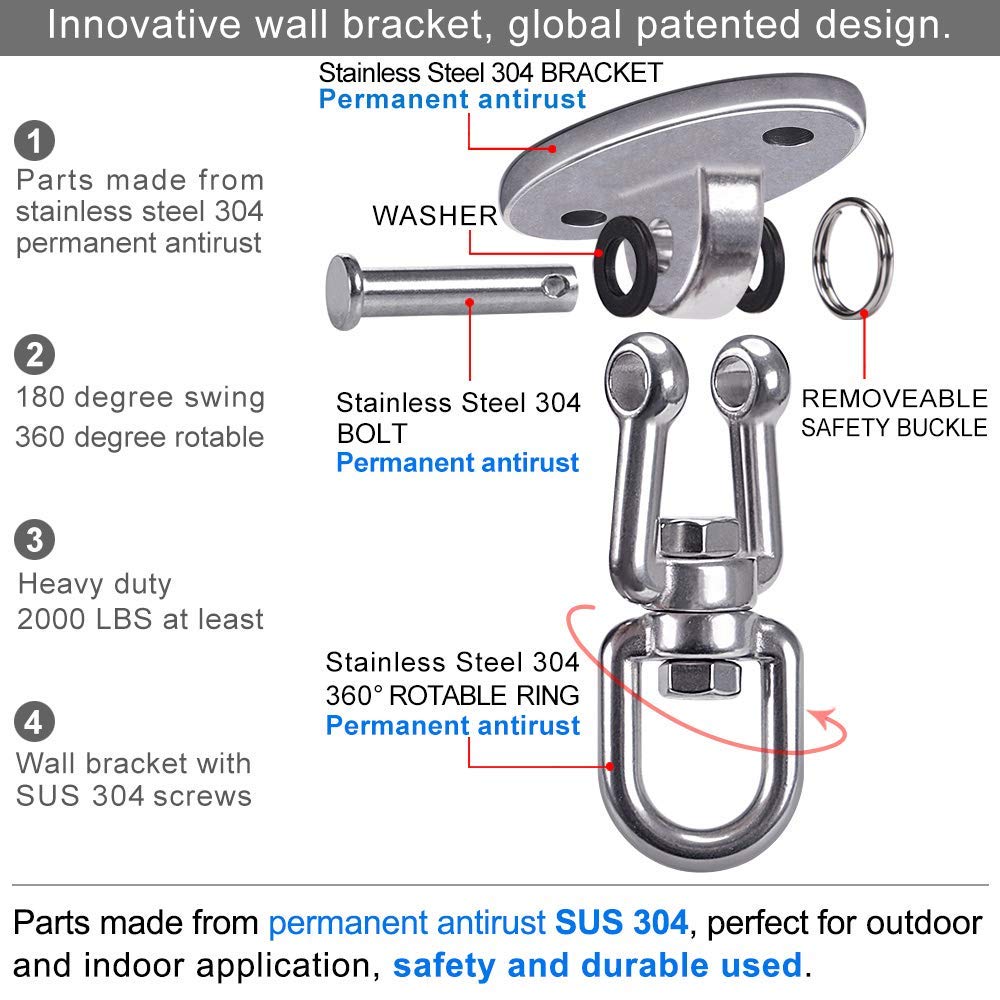 SELEWARE porch swing attachment ideal for cozy patio seating