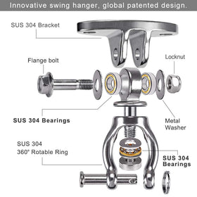 SELEWARE silent swivel bearings deliver smooth rotation for quiet swing sessions.