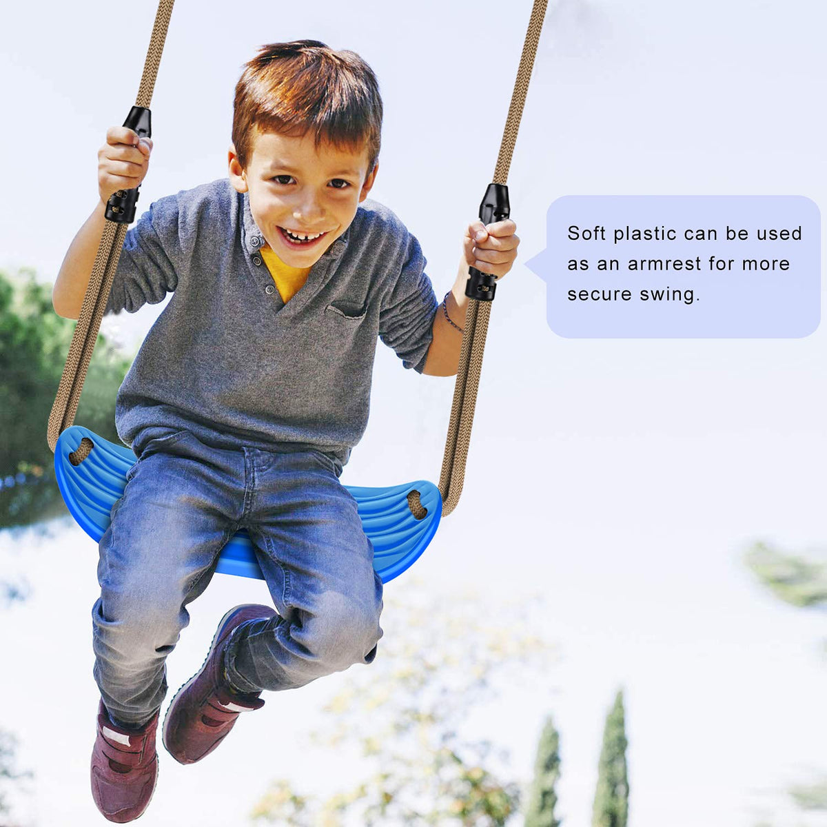 SELEWARE textured non-slip surface supports comfortable swinging
