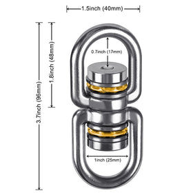 SELEWARE tree-swing swivel enables smooth rotation without rope twist.