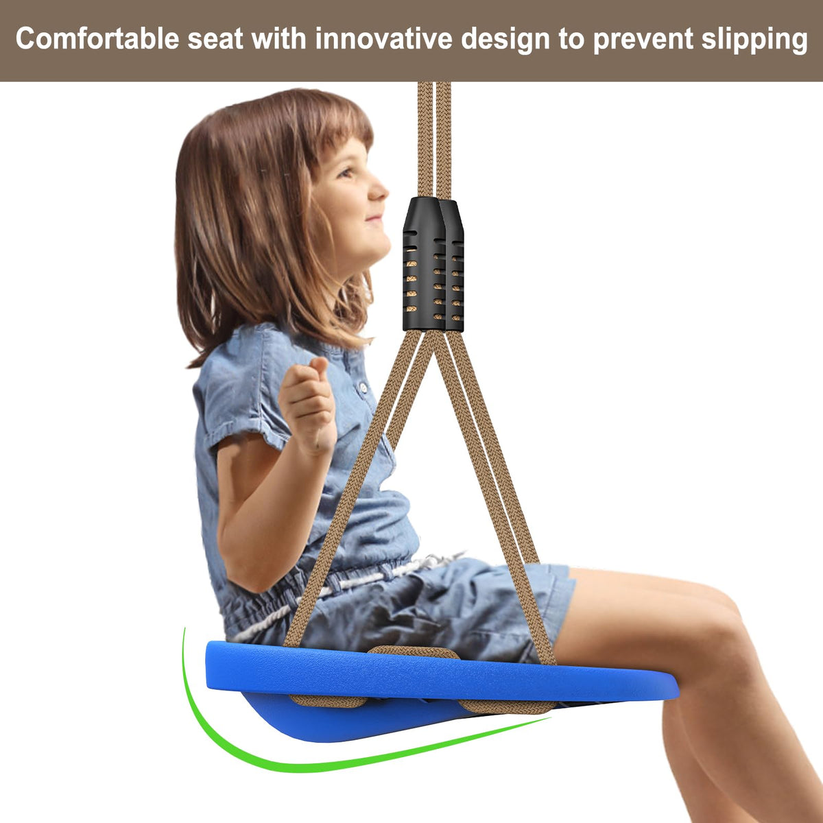 SELEWARE weatherproof polyester rope blue demonstrates durable suspension for all-season backyard use