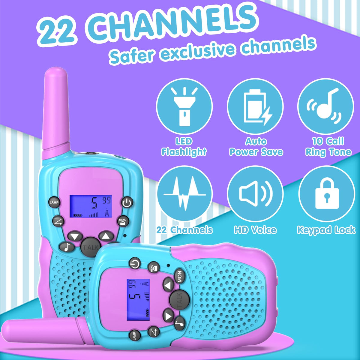 Selieve walkie talkies offer up to three miles range for family hikes and camping.