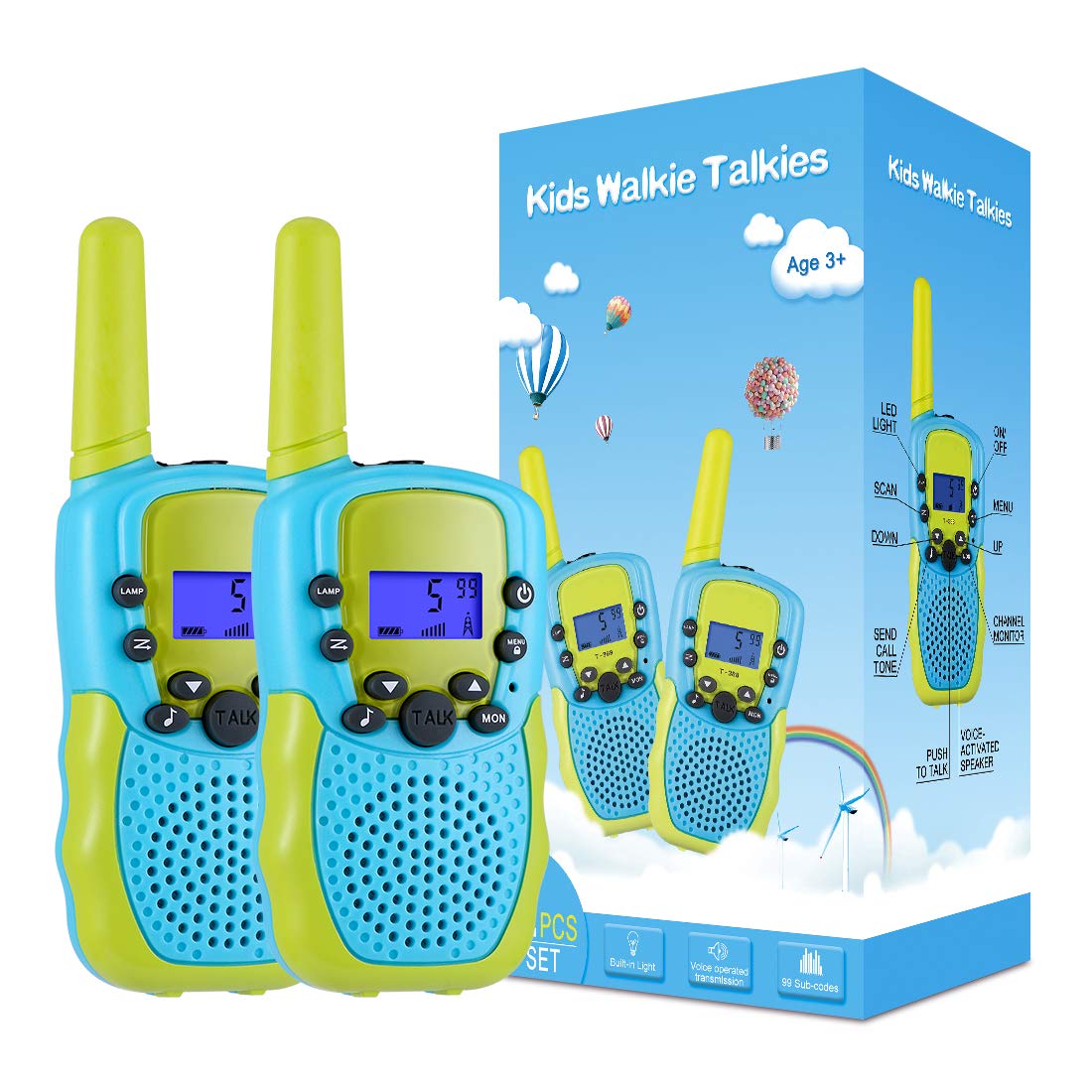 Selieve kids walkie talkie front view, lightweight and easy to handle for outdoor play.
