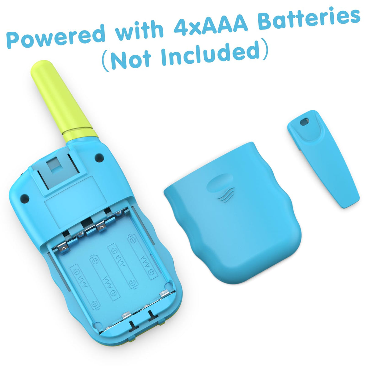 Selieve kids walkie talkie side view with ergonomic grip for small hands.