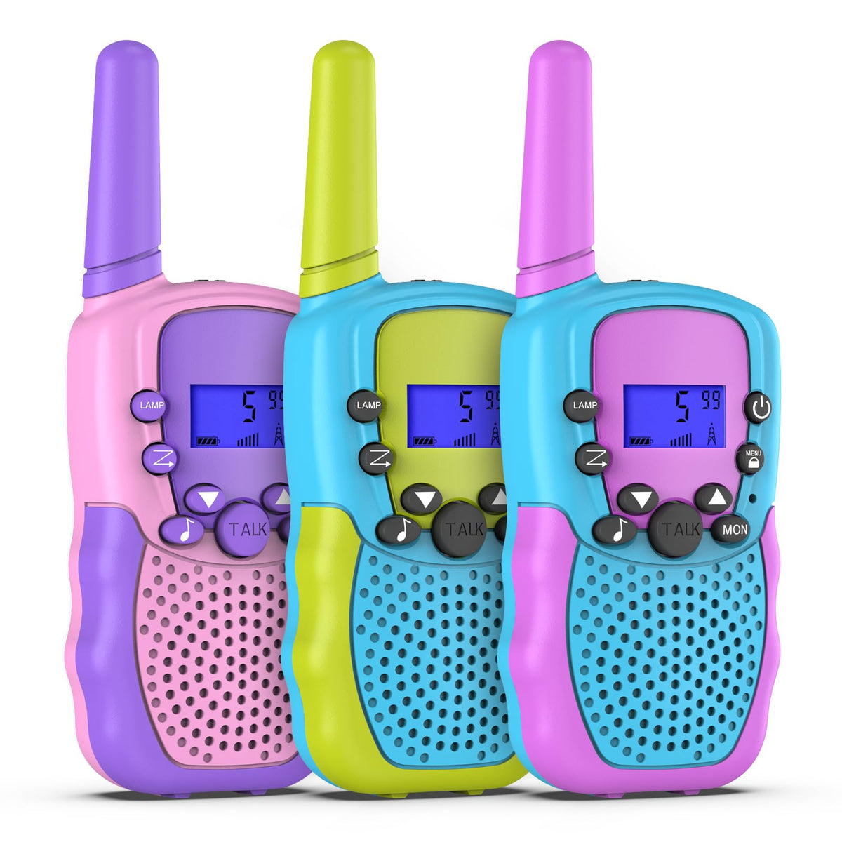 Selieve walkie talkies three-pack gift box ready for kids' gift-giving.