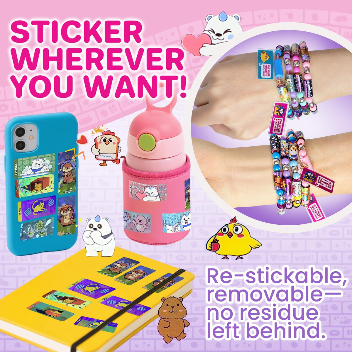 Semboh Sticker Book Included, 60 pages with 360 designs for creativity.