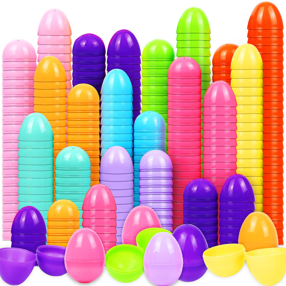 SEMITIMES 1000pcs Easter eggs empty for colorful hunts and easy filling.