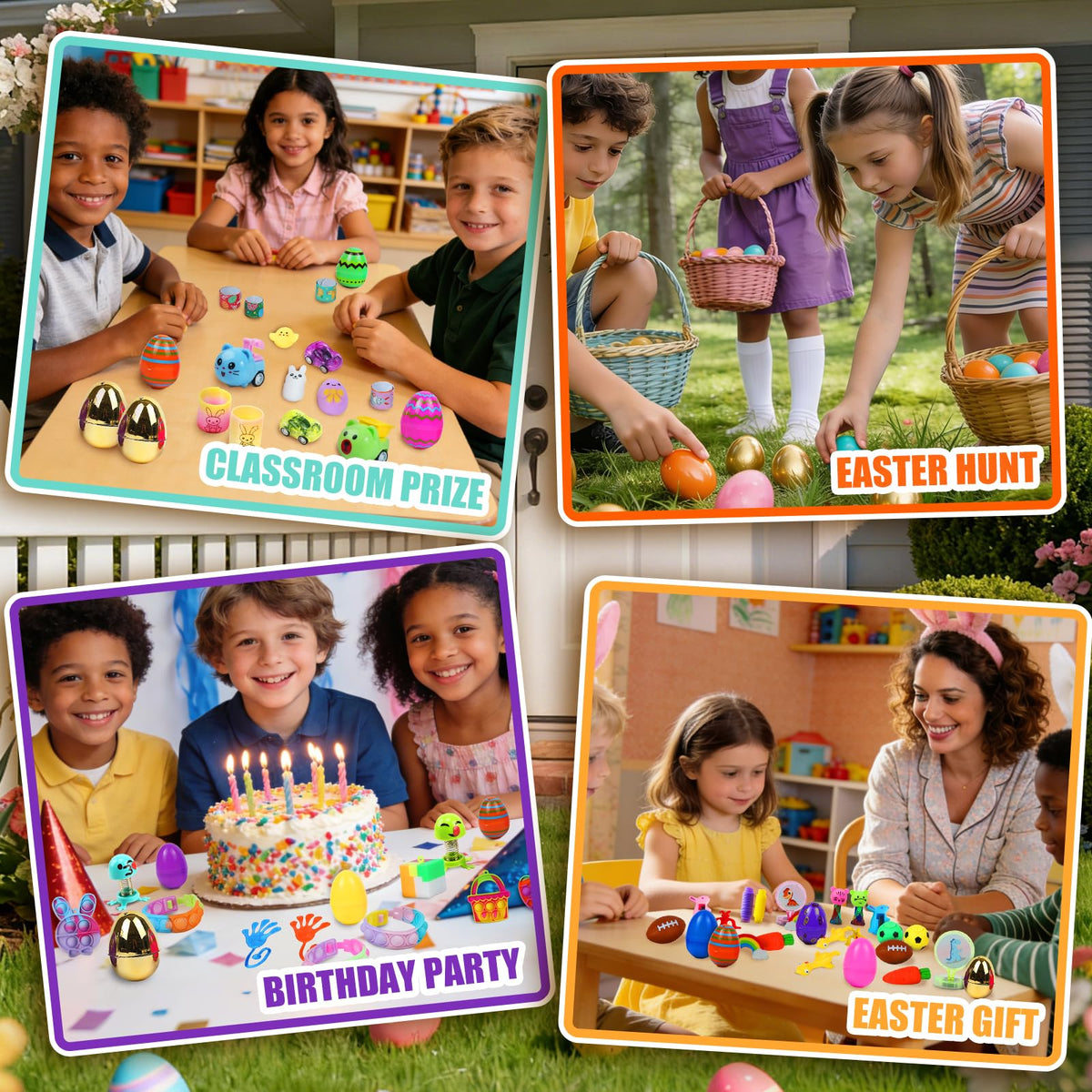 SEMITIMES toy-filled eggs ideal for hunts and classroom prizes.