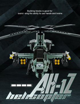 SEMKY AH-1Z Little Birds building set assembled model ready for display and collection.
