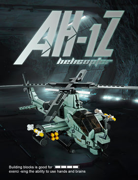 SEMKY AH-1Z Little Birds helicopter side view highlights modular design for easy assembly.