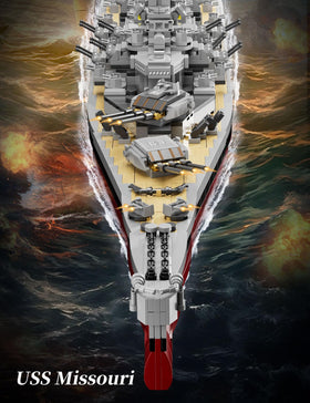 SEMKY USS Missouri BB-63 battleship top view, full build detail.