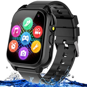 Semloo waterproof kids smartwatch front view highlighting durable build for daily play.
