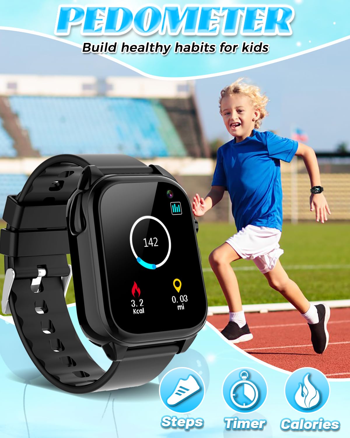 Semloo smartwatch in use with school mode interface for parental control.