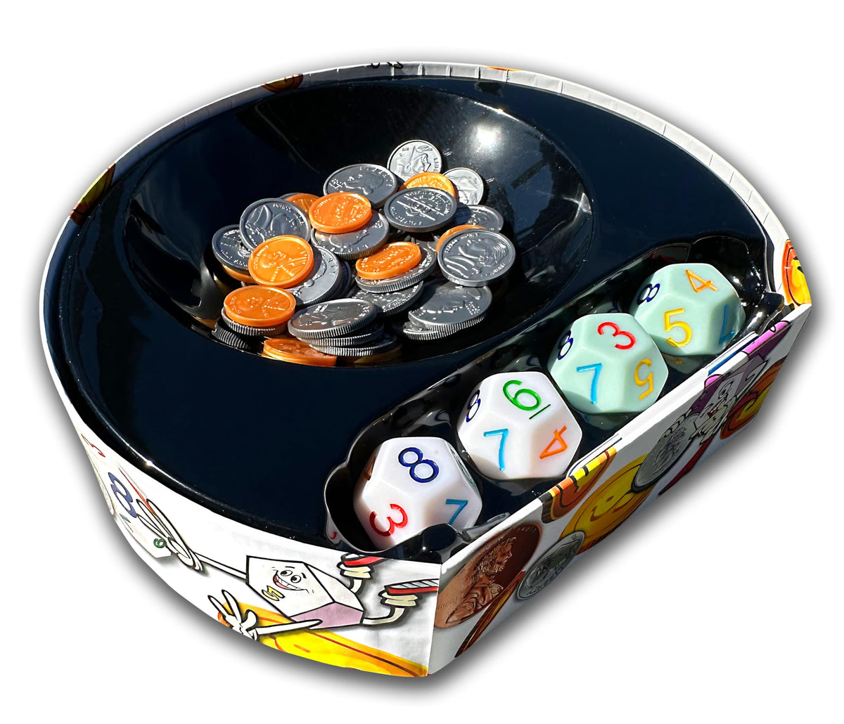 Semper Smart Games Double Done 151 dice rolling lid provides contained, satisfying rolls.