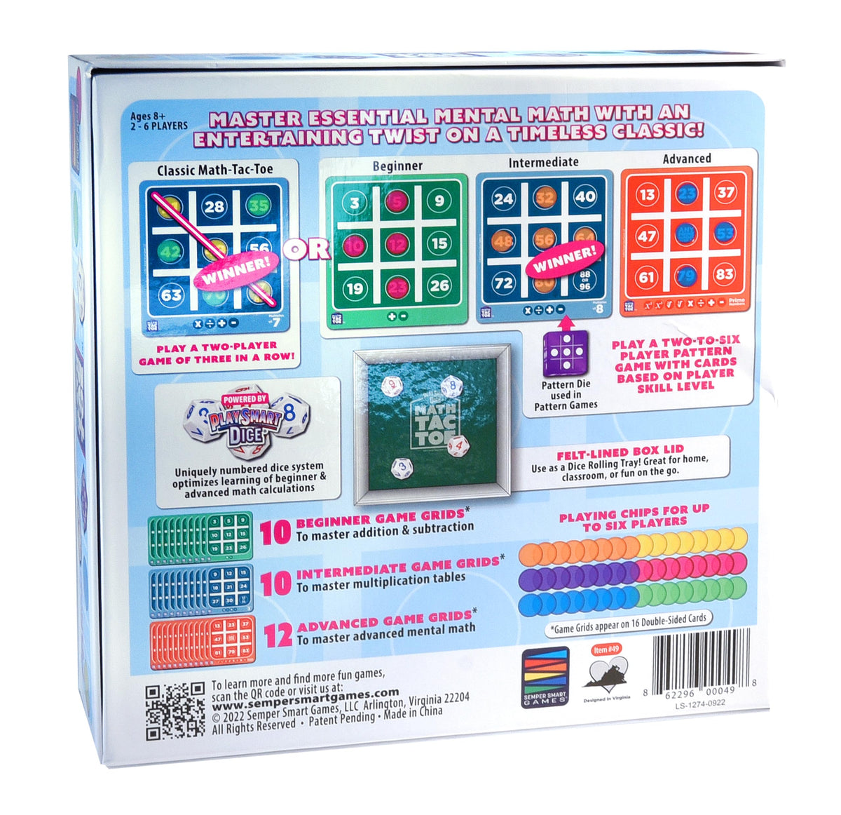 Multiplication tables included in the PlaySmart set for reference.