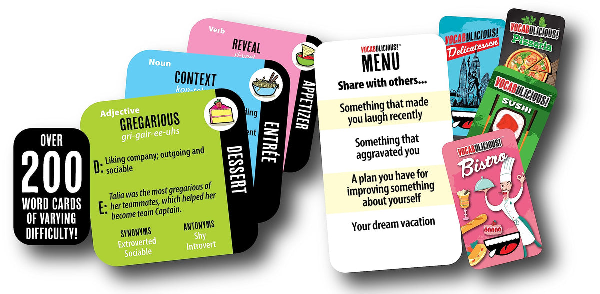 Semper Smart Games VOCABULICIOUS color-rich word cards support quick rounds