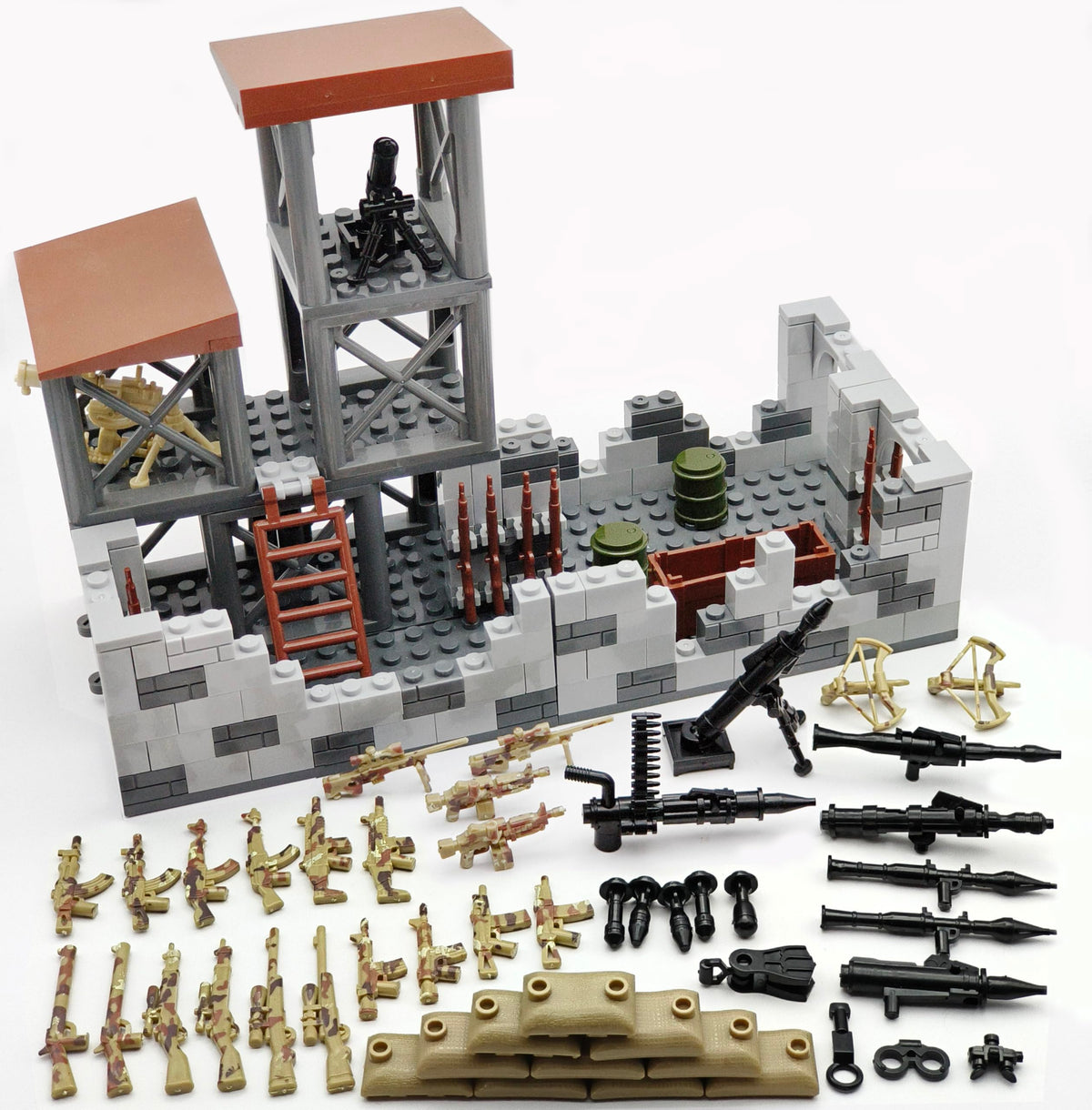 Sendhjurf military base building blocks for creative play with mini figures
