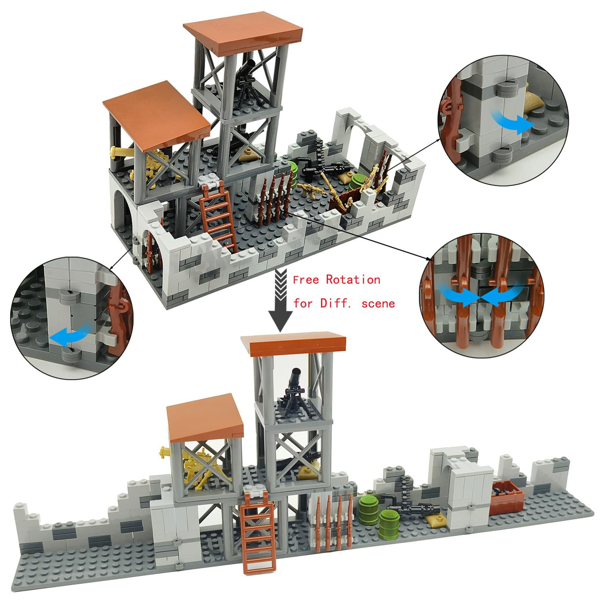 Sendhjurf movable guard tower adjustable for dynamic scenes