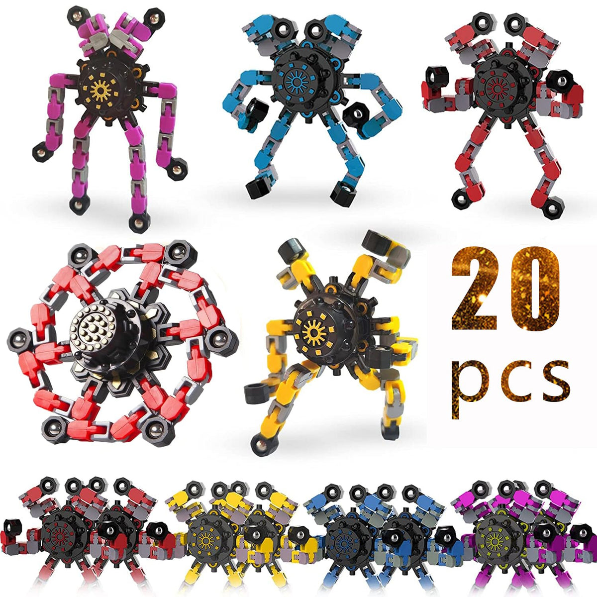 Sengtin 20pcs random fidget spinners for portable focus and calm.