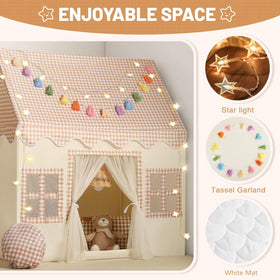 Senodeer play tent interior mat creates soft, cushioned space for kids.