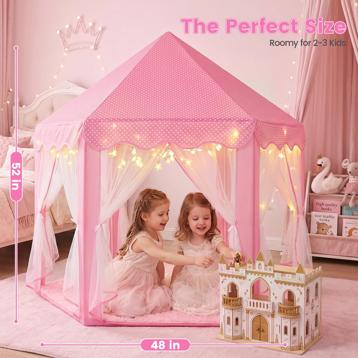 Senodeer Princess Tent soft rug adds plush comfort for kids