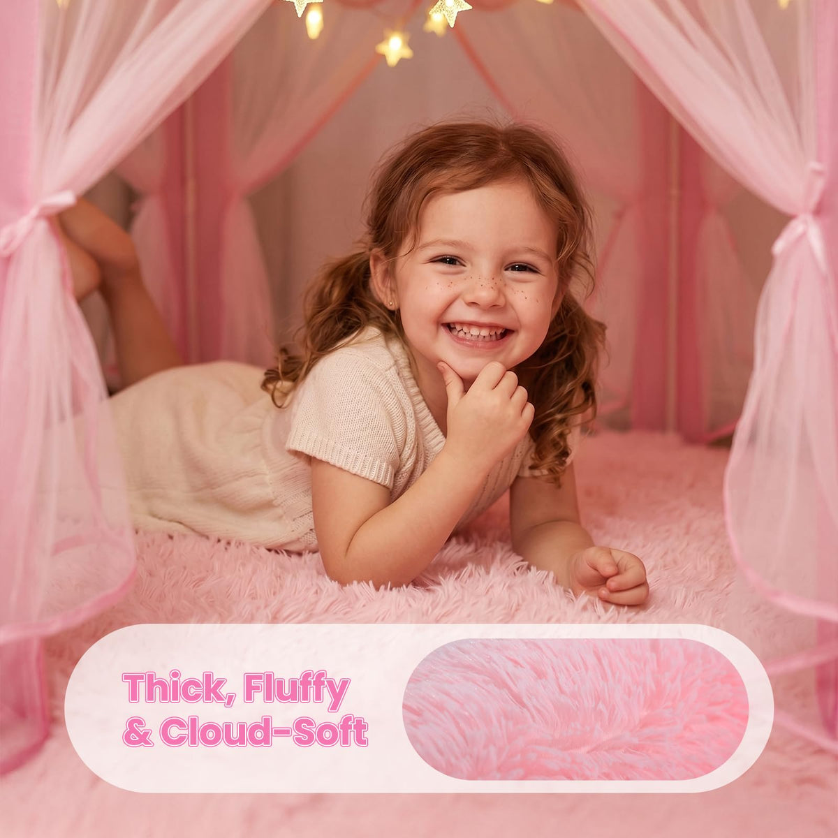 Senodeer Princess Tent star lights provide warm ambient illumination