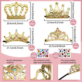 SENONAPO crown sticker sheets with gems for DIY