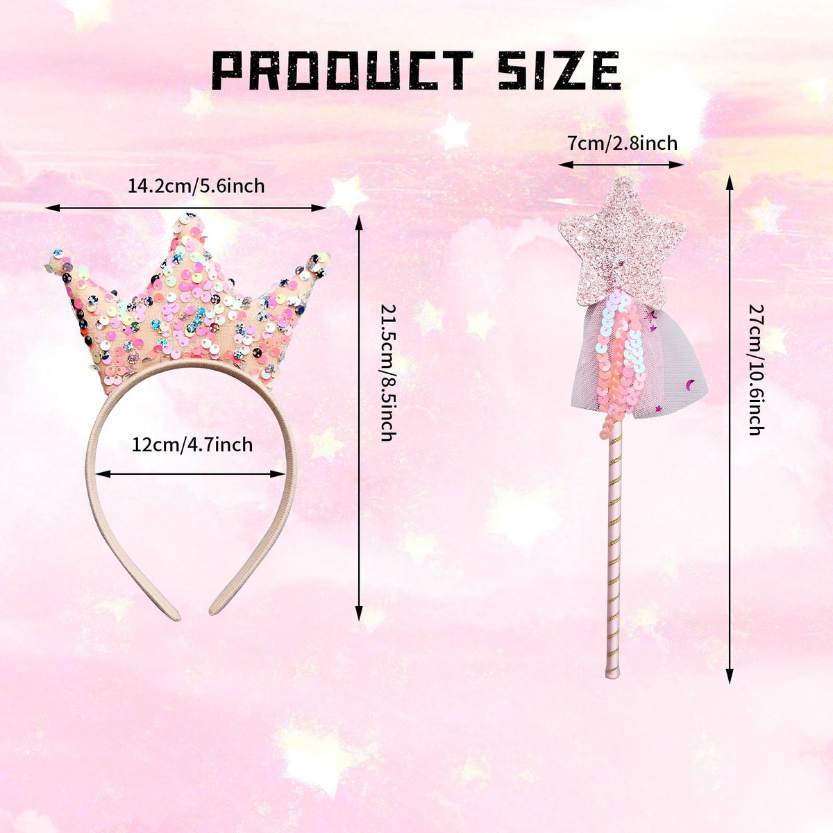 SENONAPO Princess Crown Headbands colorful set perfect for dress up