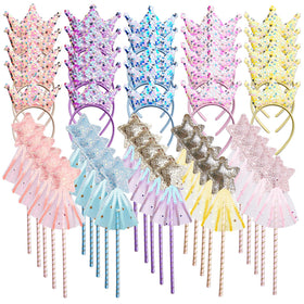 SENONAPO Princess Wands glitter star design enhances fairy costume visuals
