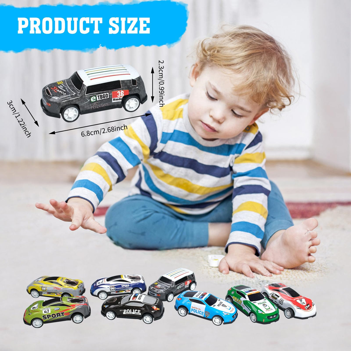 Senonapo pull-back car in hand, battery-free fun for small hands.
