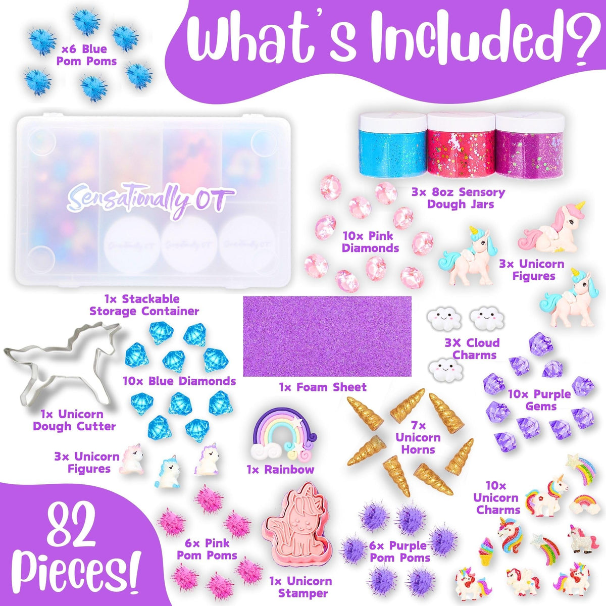 Sensationally OT dough charms, rainbow and gems spark playful creativity.