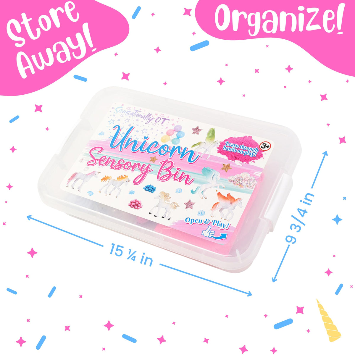 Sensationally OT glittery stars add sparkle to unicorn scenes.
