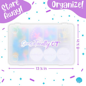 Cutters and stampers from the Mermaid Dough Kit help develop fine motor skills.