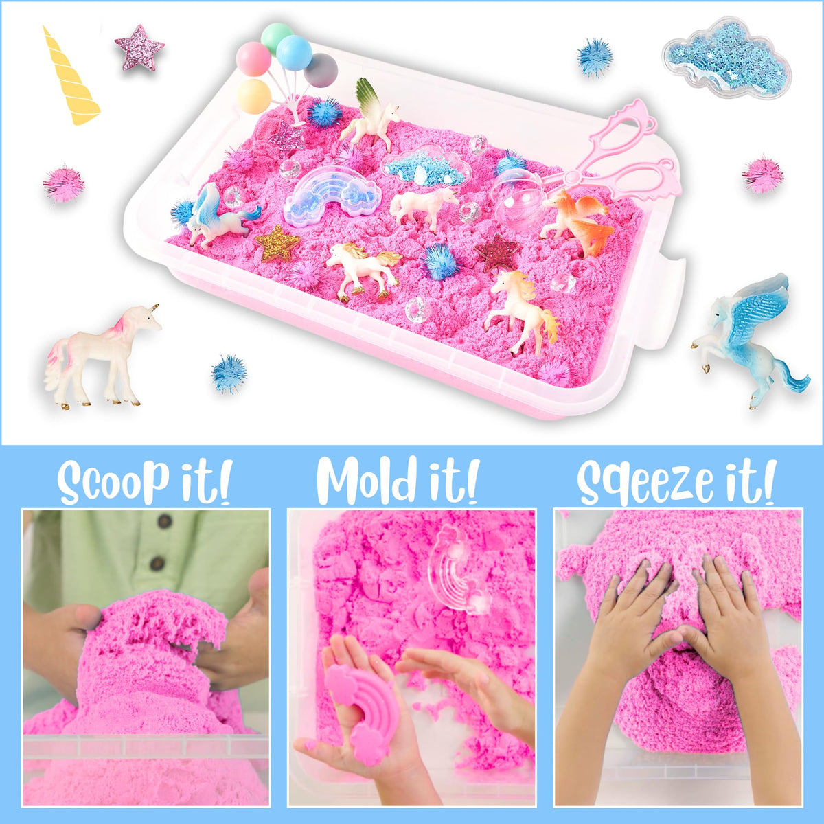 Sensationally OT unicorn diamonds provide twinkling accents for pretend play.