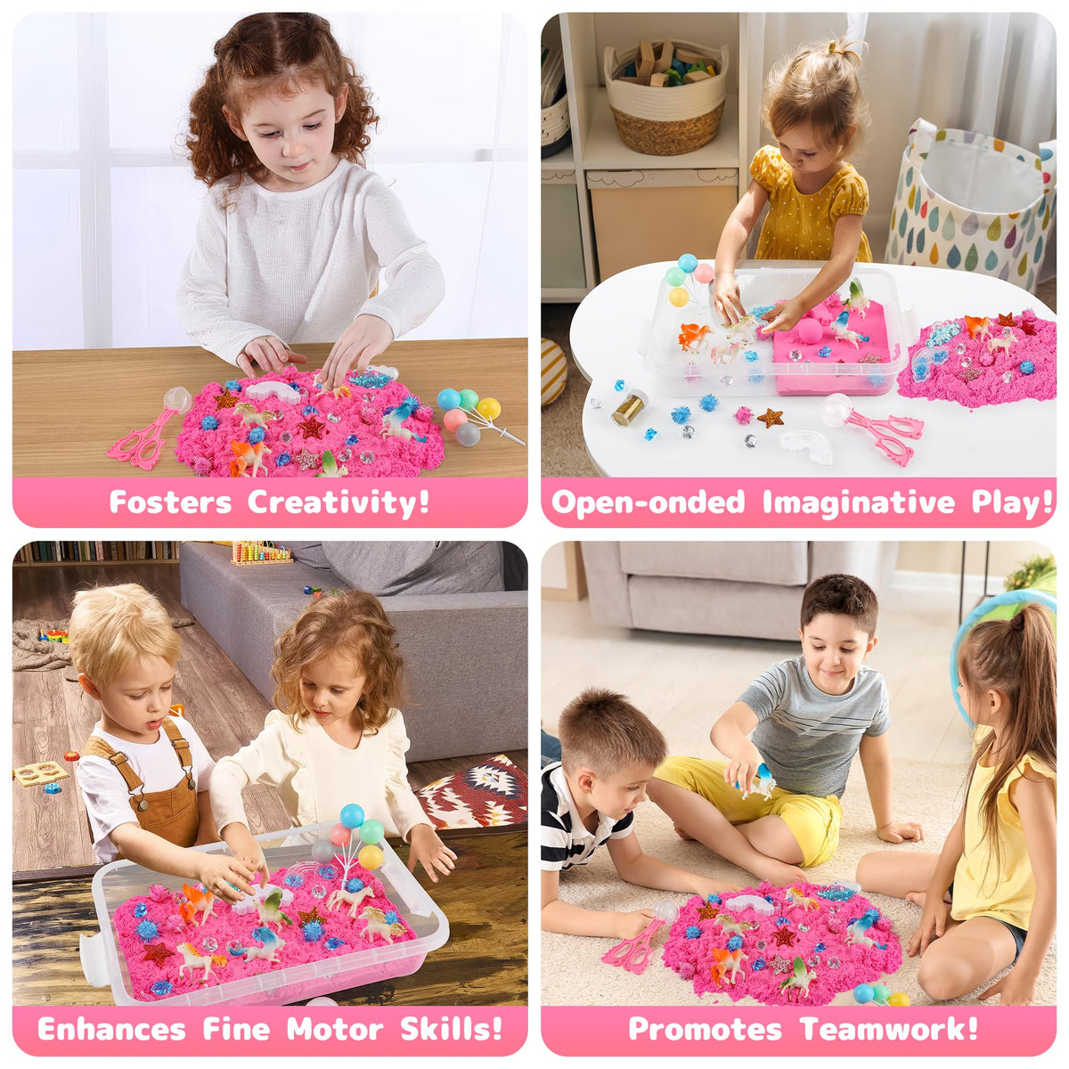Sensationally OT unicorn figures spark imaginative storytelling during play.