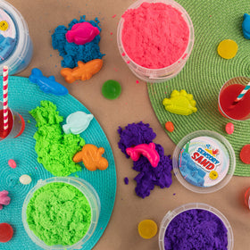 Sensory Sand blue sand close-up adds soothing visual for calm, focused activities.