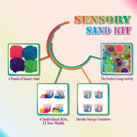 Sensory Sand sea molds close-up shows ready-made molds for quick creativity.