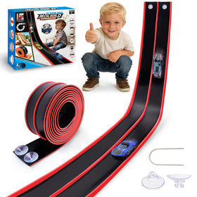 SENVIA flexible 15ft race track being assembled for imaginative play